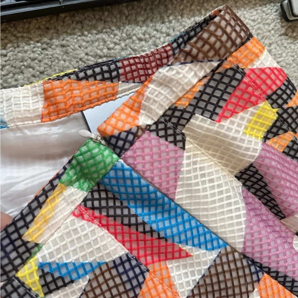 Colorful Geometric Women's Skirt - Picture 4 of 7